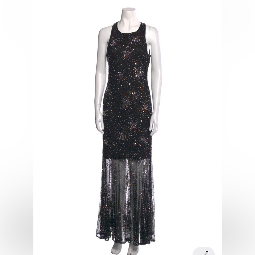Parker Black Black Sequin Evening Gown
